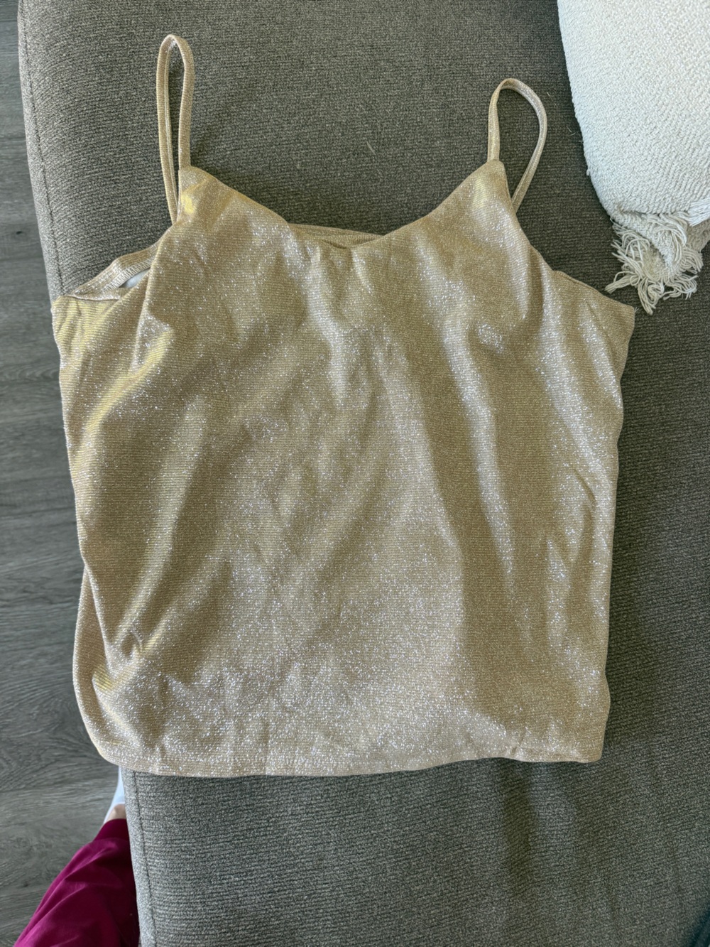 NWOT Shimmery Gold Metallic Top